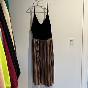 Velvet and gold cocktail dress